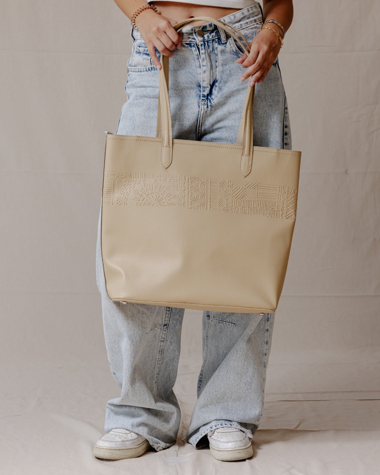 Tote in pelle Maya Beige