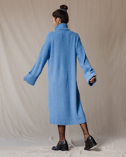 Warm Knit Dress Blue