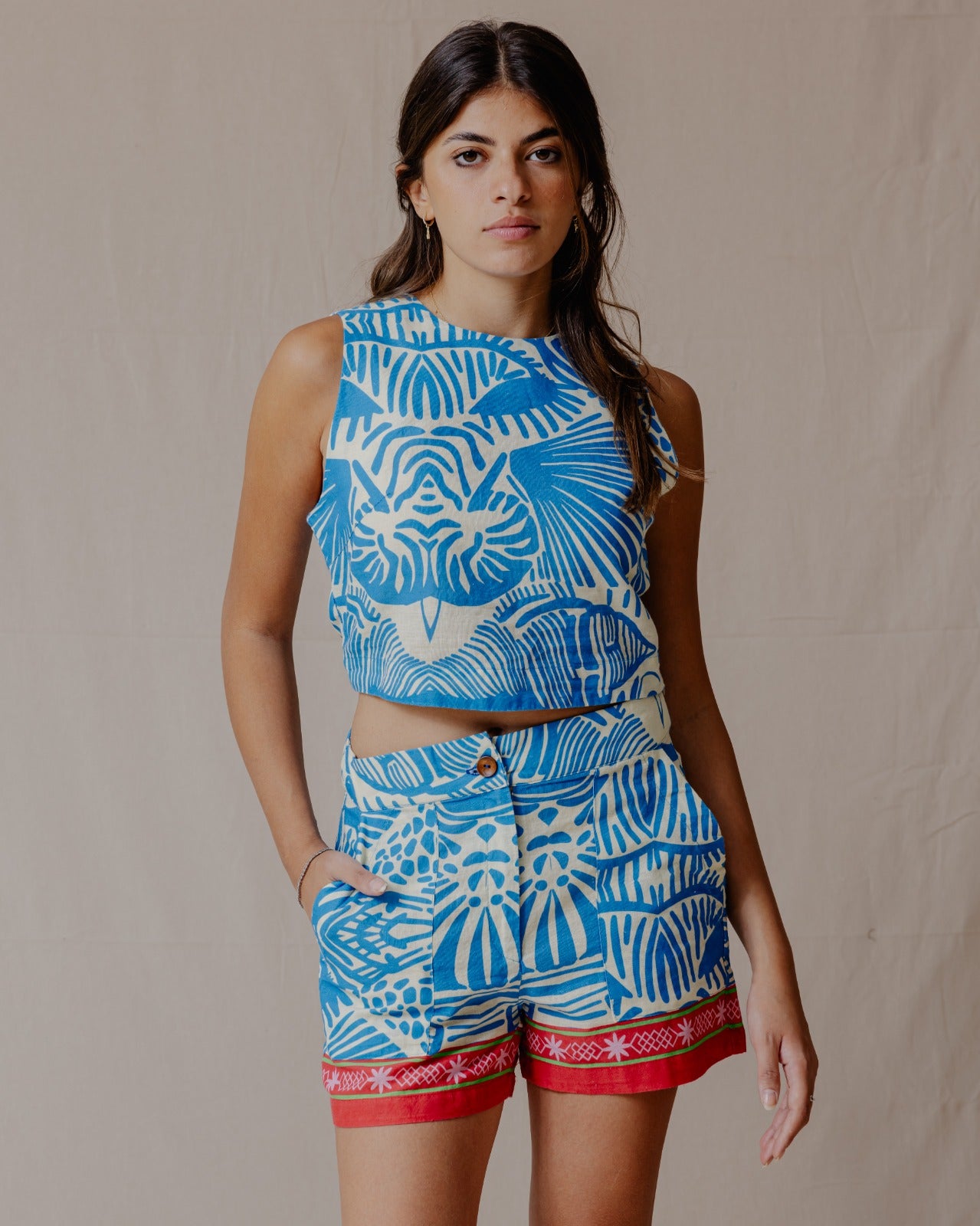 Conjunto de linho Ocean Treasures azul