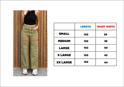 Pantalon cargo délavé en olive