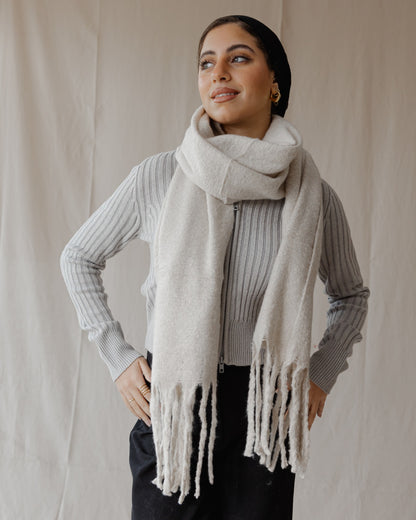 Plain Winter Scarf Creme