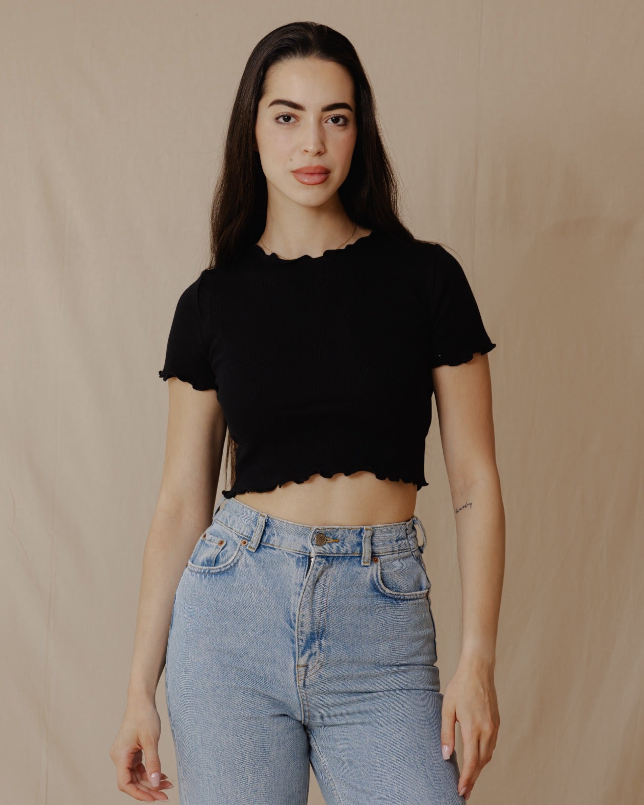 Todos os dias Crop Top Preto