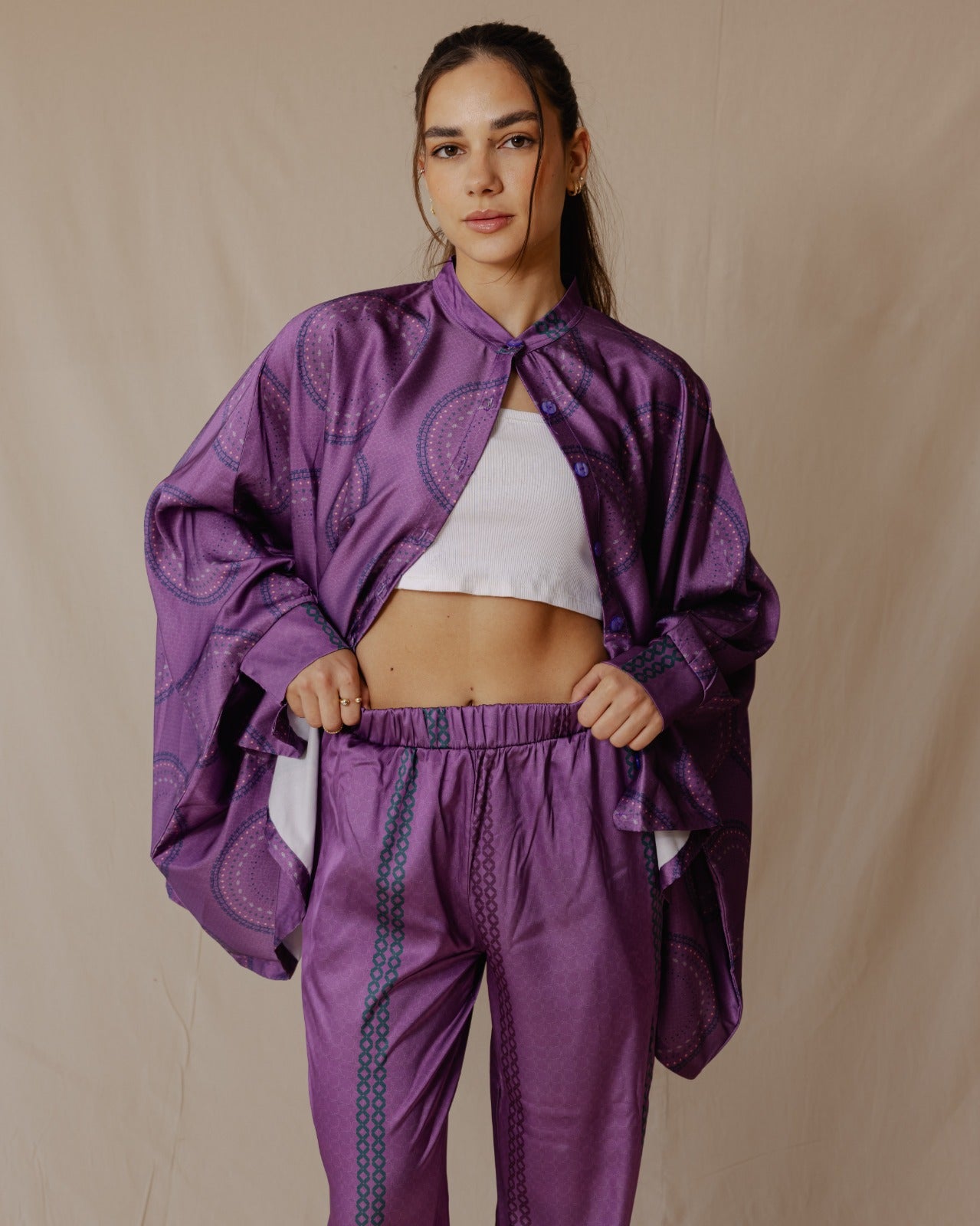 Líneas geométricas Cape Set Purple