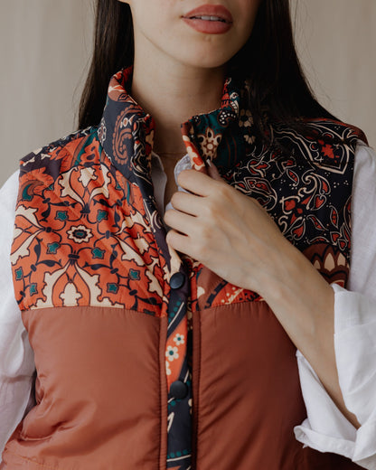 Paisley Waterproof Vest Camel