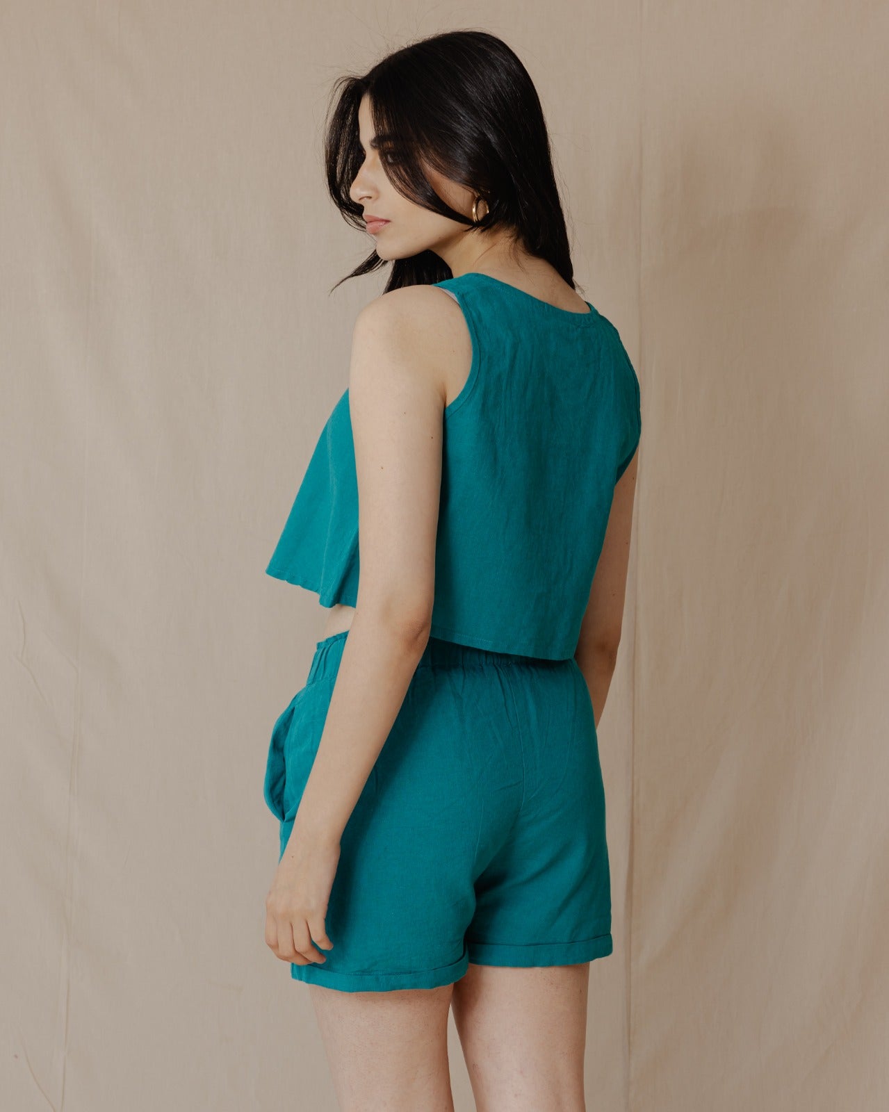 Ensemble de linge minimaliste turquoise