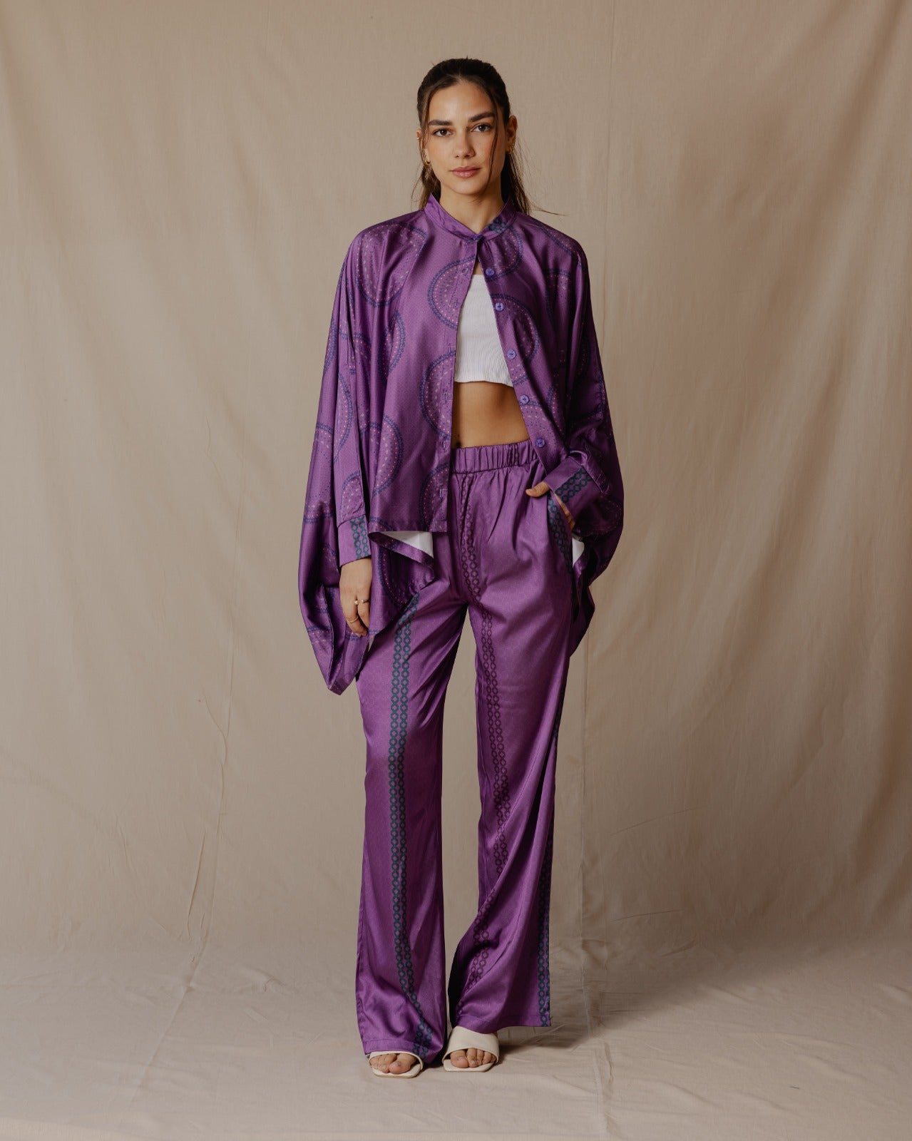 Líneas geométricas Cape Set Purple