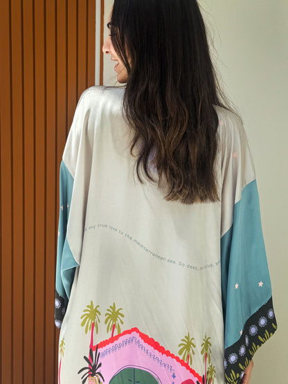 Kimono en satin Little Pink House