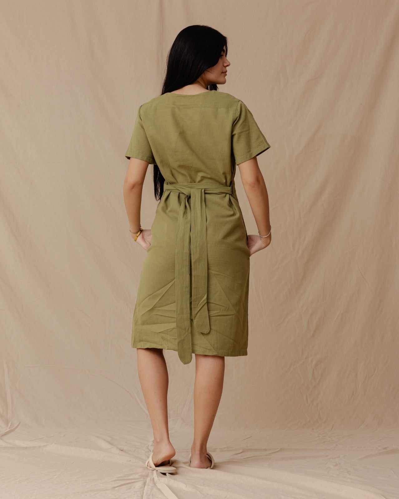 Robe en lin Resort Olive