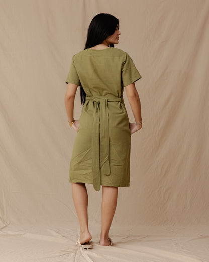 Robe en lin Resort Olive