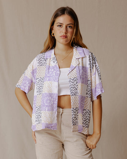 Summer Patchwork Shirt Purple