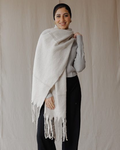 Plain Winter Scarf Creme