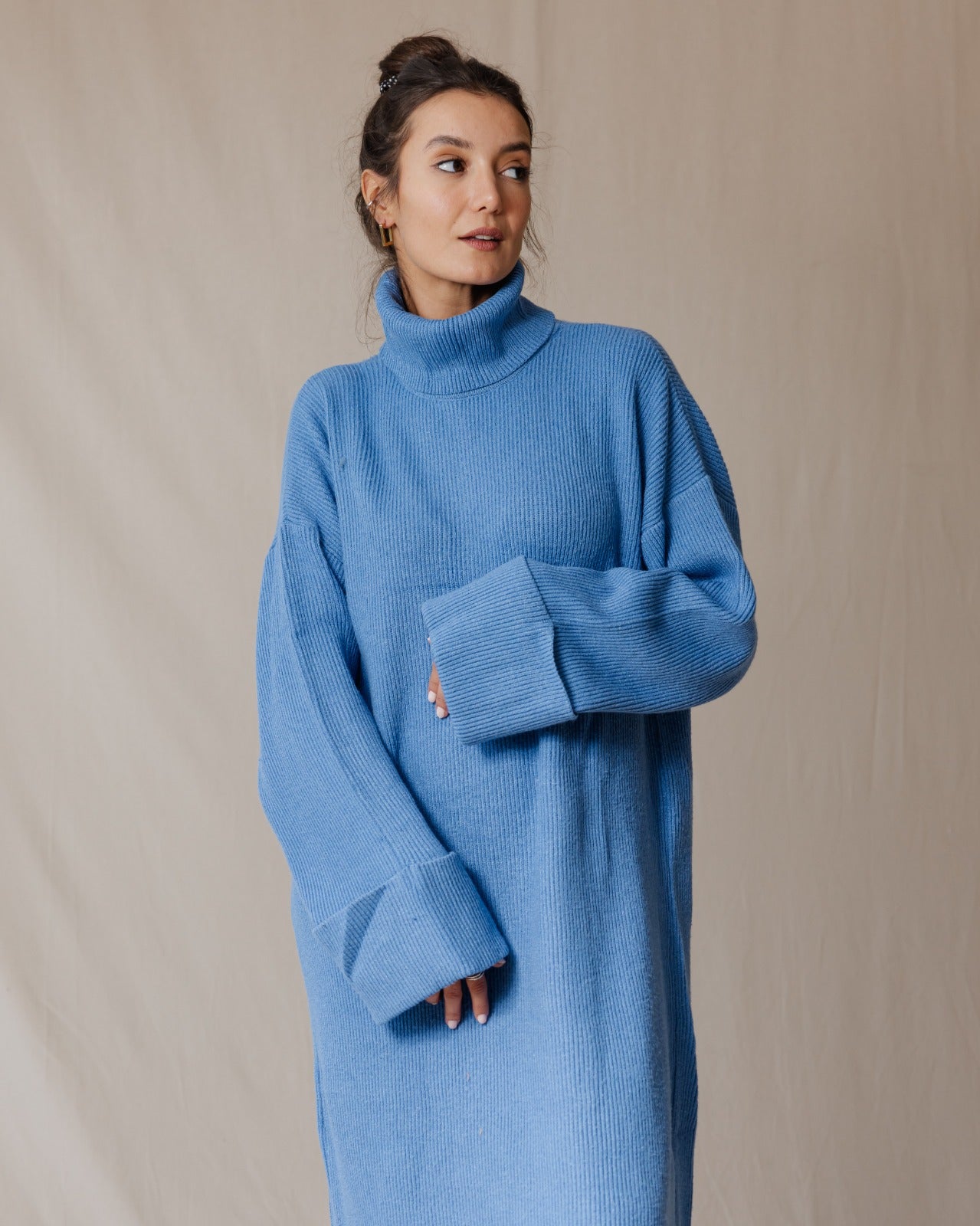 Warm Knit Dress Blue