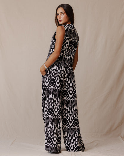 Ikat Cotton Set Black X White