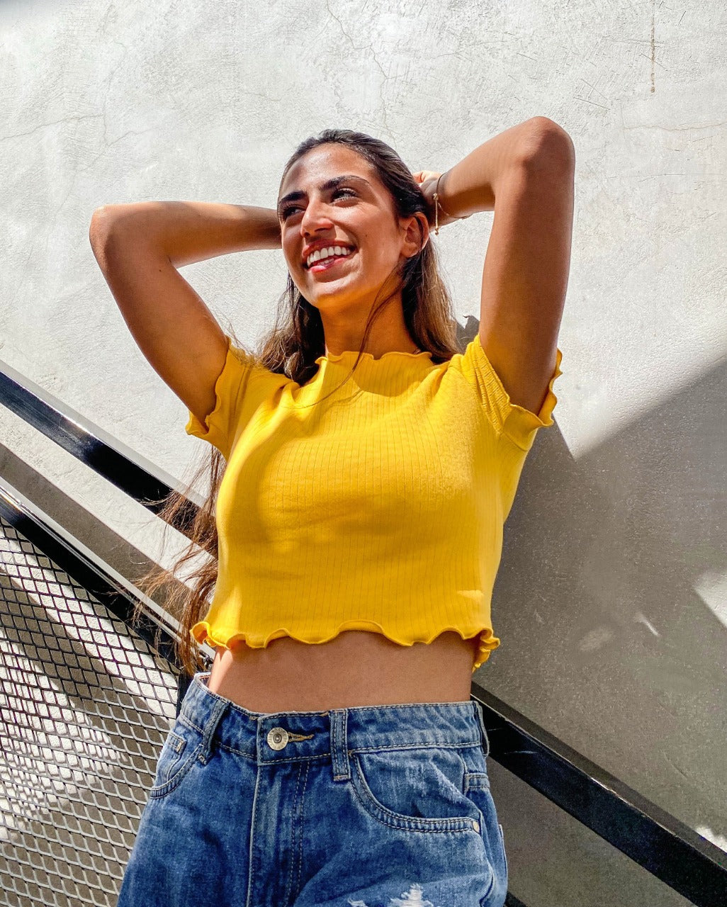 Todos os dias Crop Top Amarelo