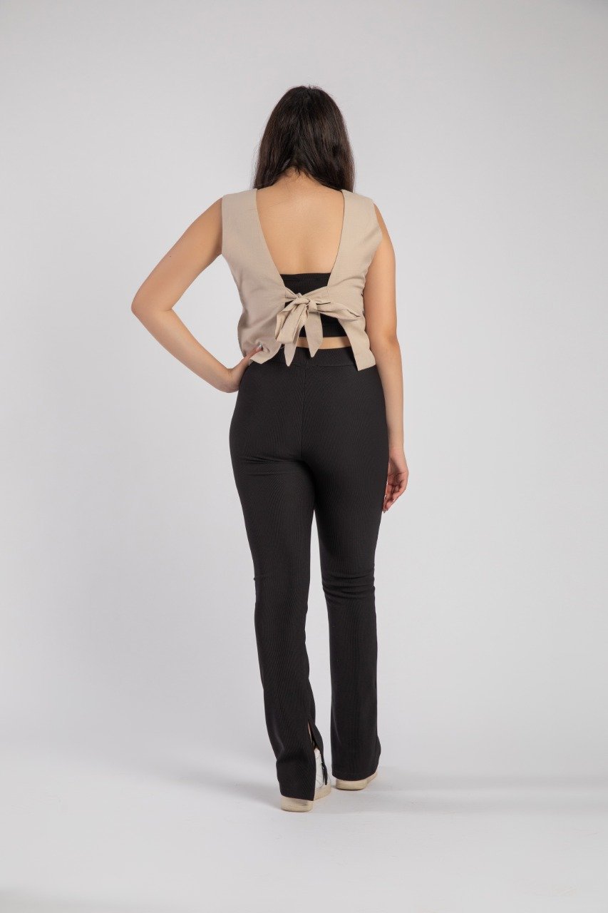 Iris Linho Wrap Top Bege