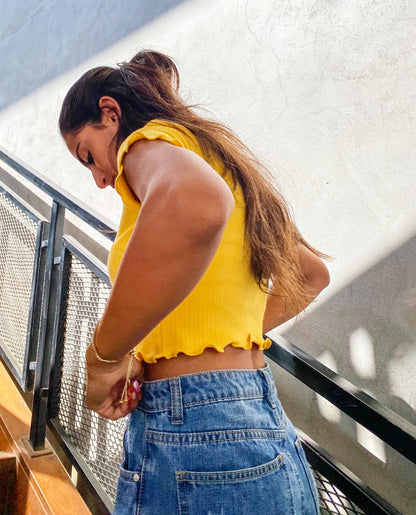 Crop Top Tous les jours Jaune