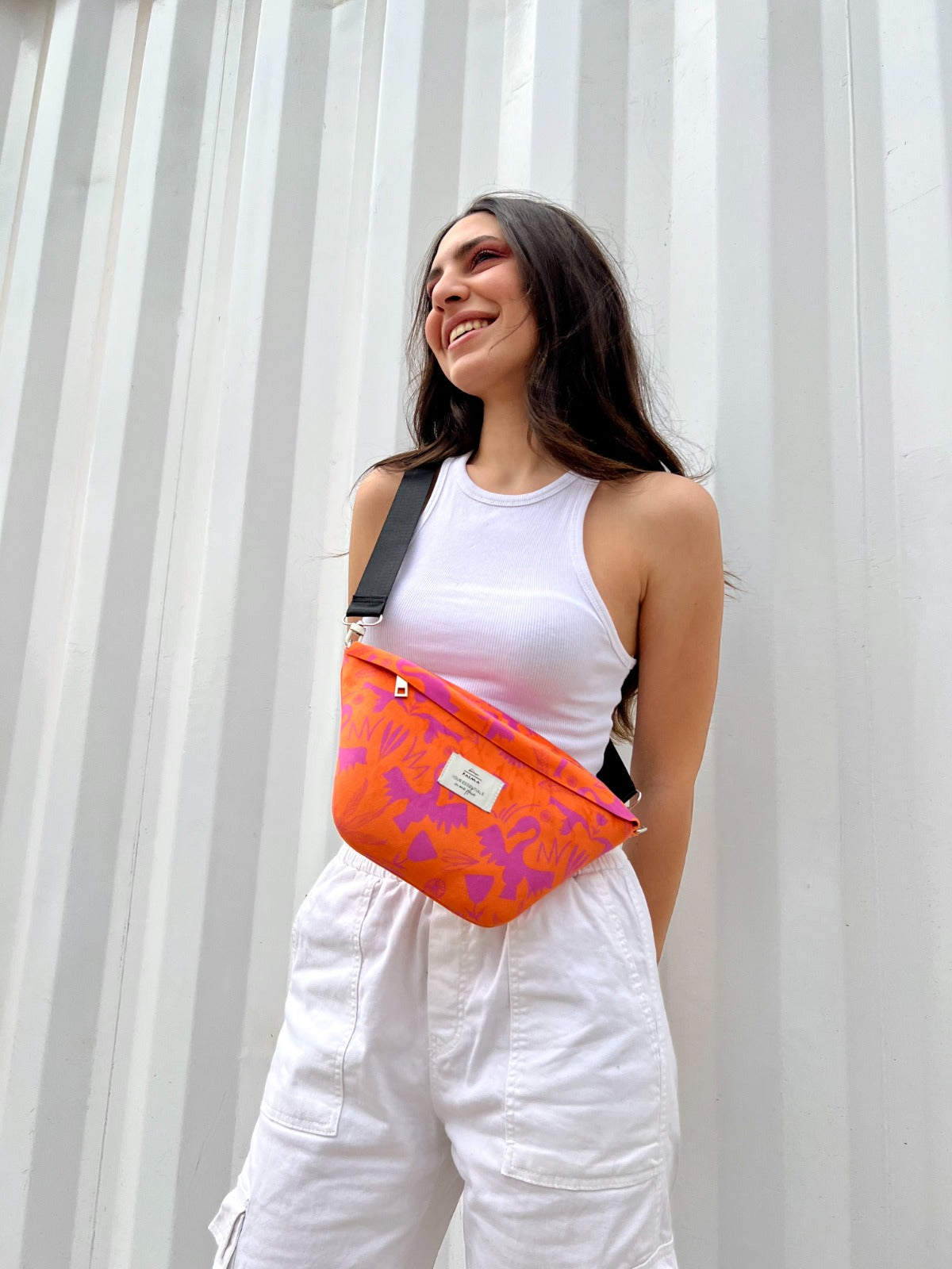 Tribal Birds Orange X Hot Pink Fanny Pack