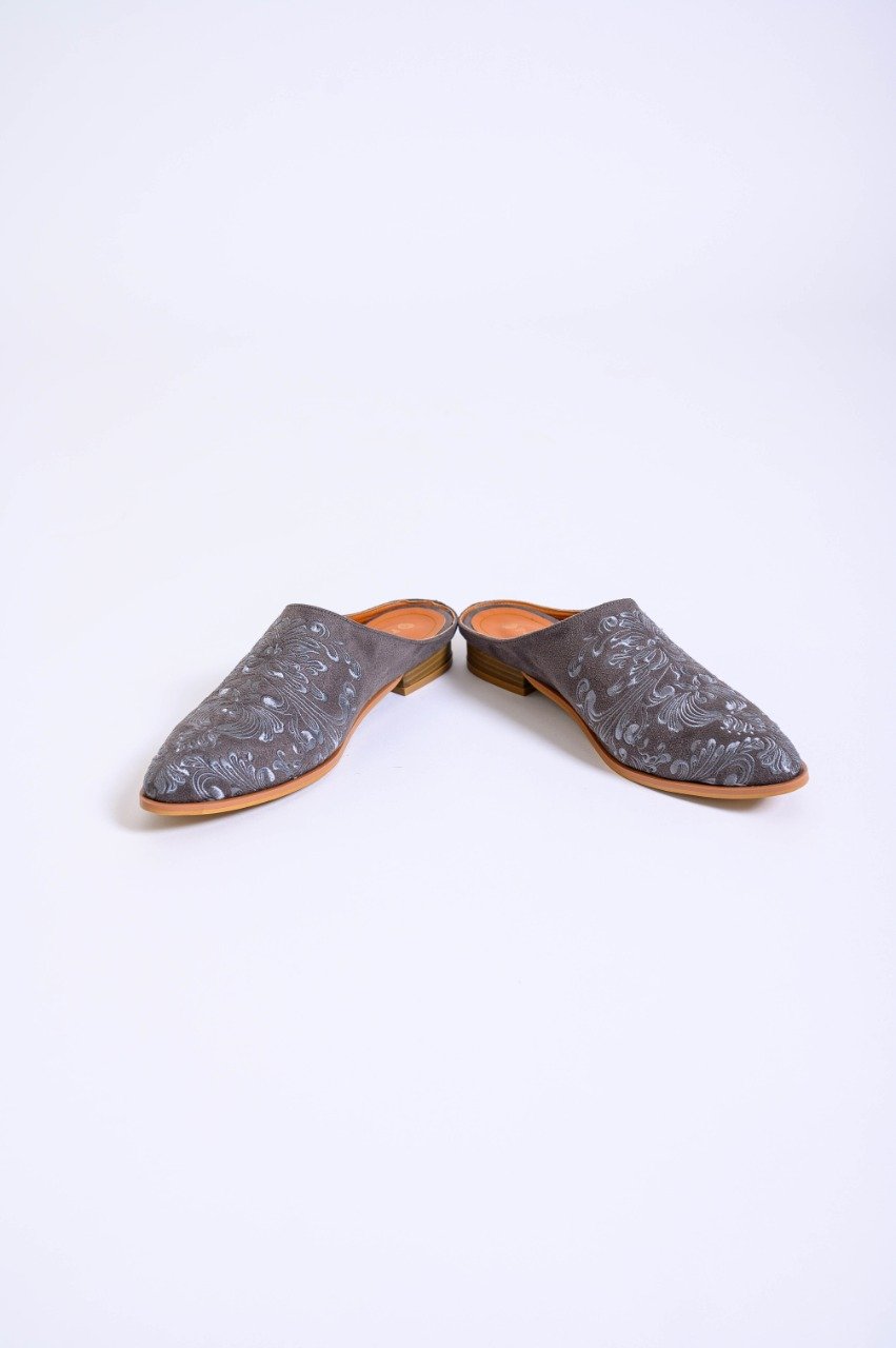 Damask Mules Grey