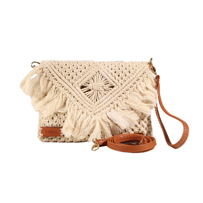 Gaia Macrame Clutch Off-White