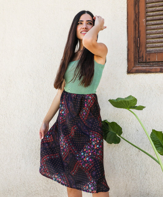 Paisley Skirt Black