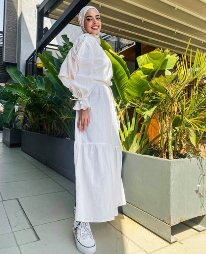 Minimal Modest Shirt Dress Off White