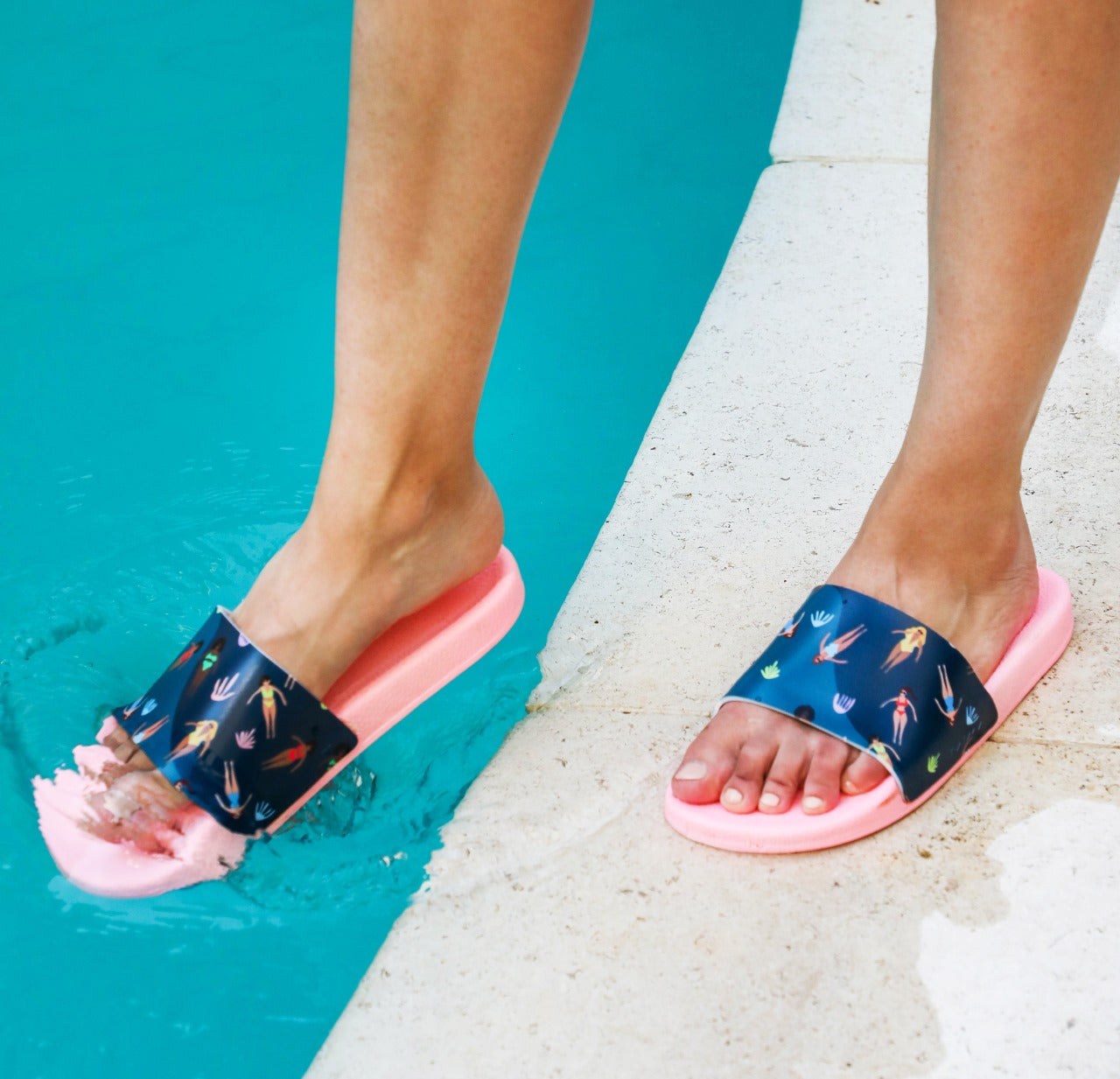 Chanclas De Natación Mujer Verde Azulado