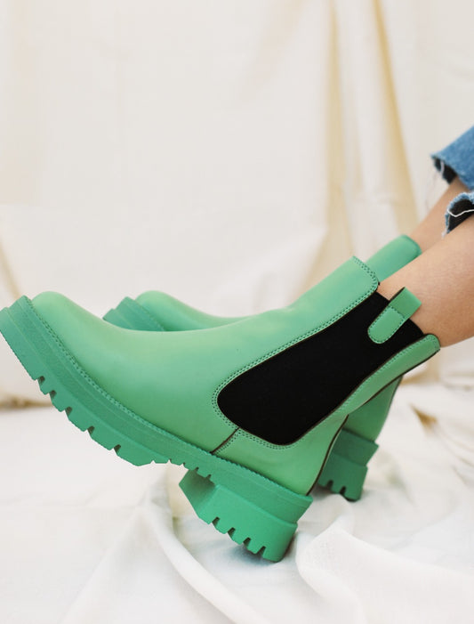 The Ankle Boots In Caribbean Green