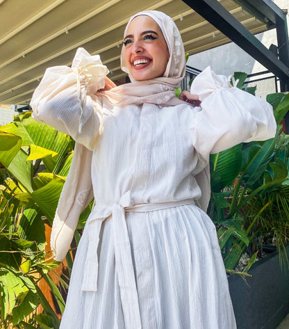 Vestido de camisa modesto mínimo fora branco