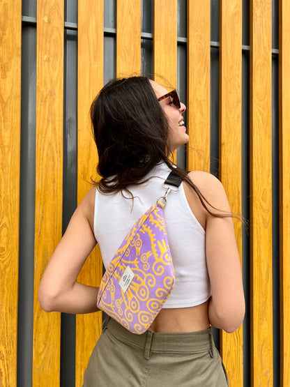 Tribal Birds Lilac X Hot Yellow Fanny Pack