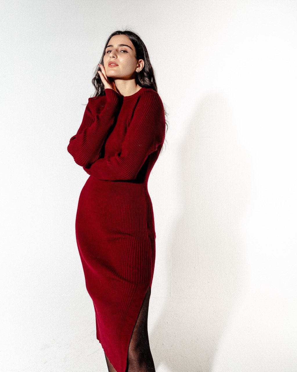 Robe Tricotée Osé Bordeaux