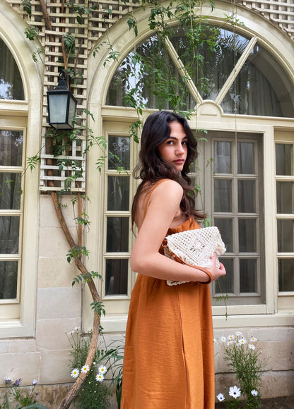 Gaia Macrame Clutch Off-White