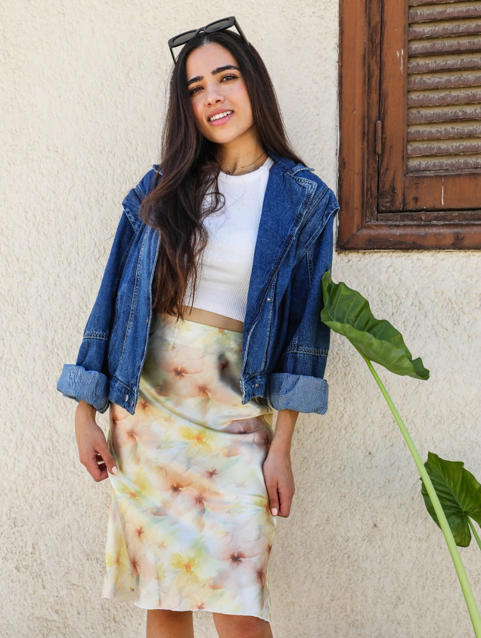 Floral Watercolor Skirt Orange