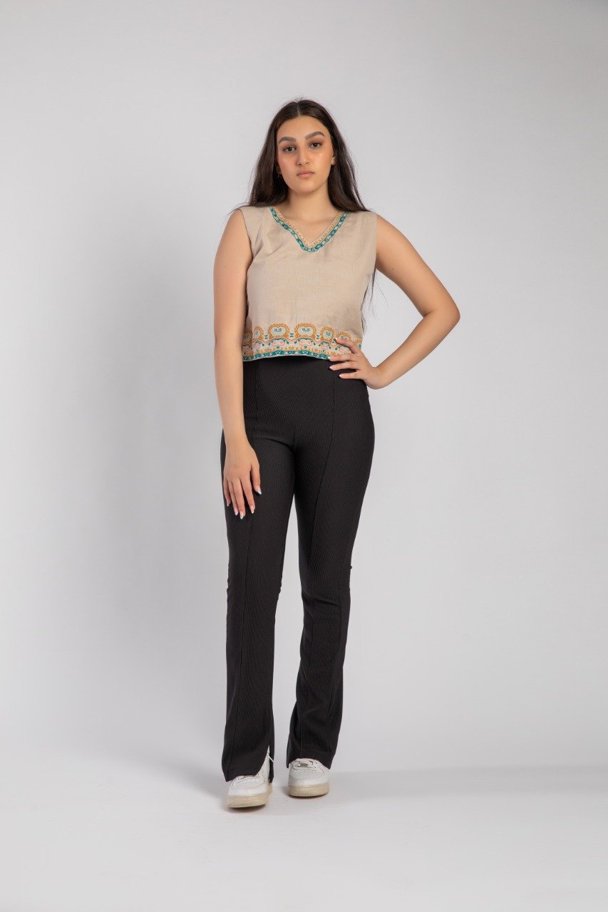 Iris Linho Wrap Top Bege