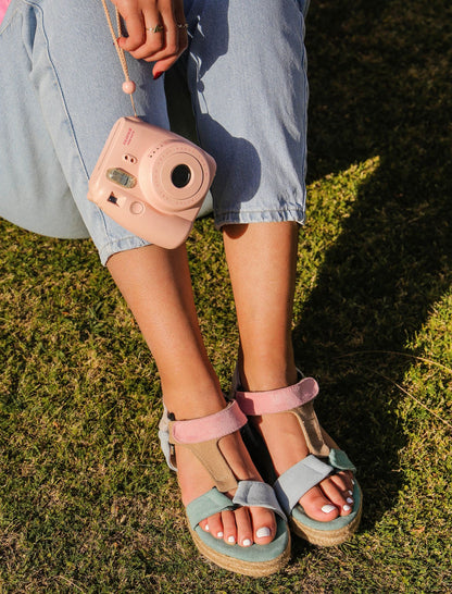 Suede Sandals Multicolored Mint