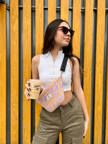 Tribal Birds Lilac X Hot Yellow Fanny Pack