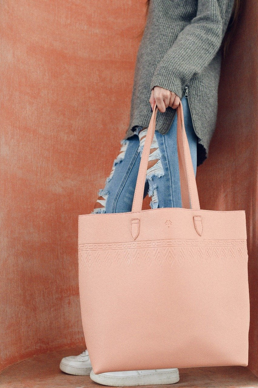 Borsa tote in pelle Tangle Rosa