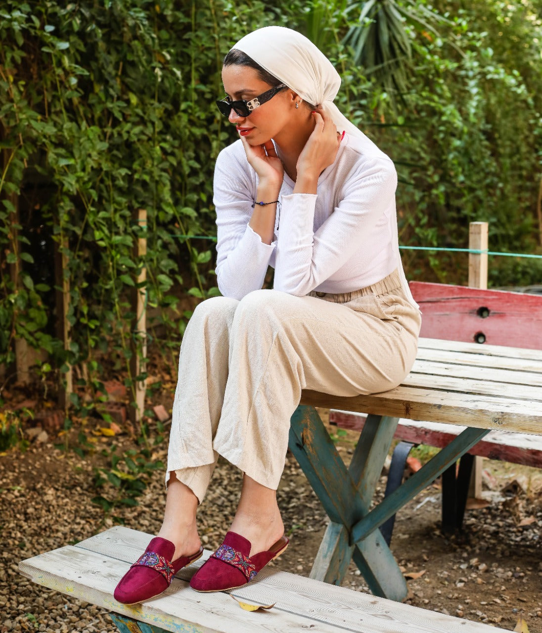 Belted Mules Purple