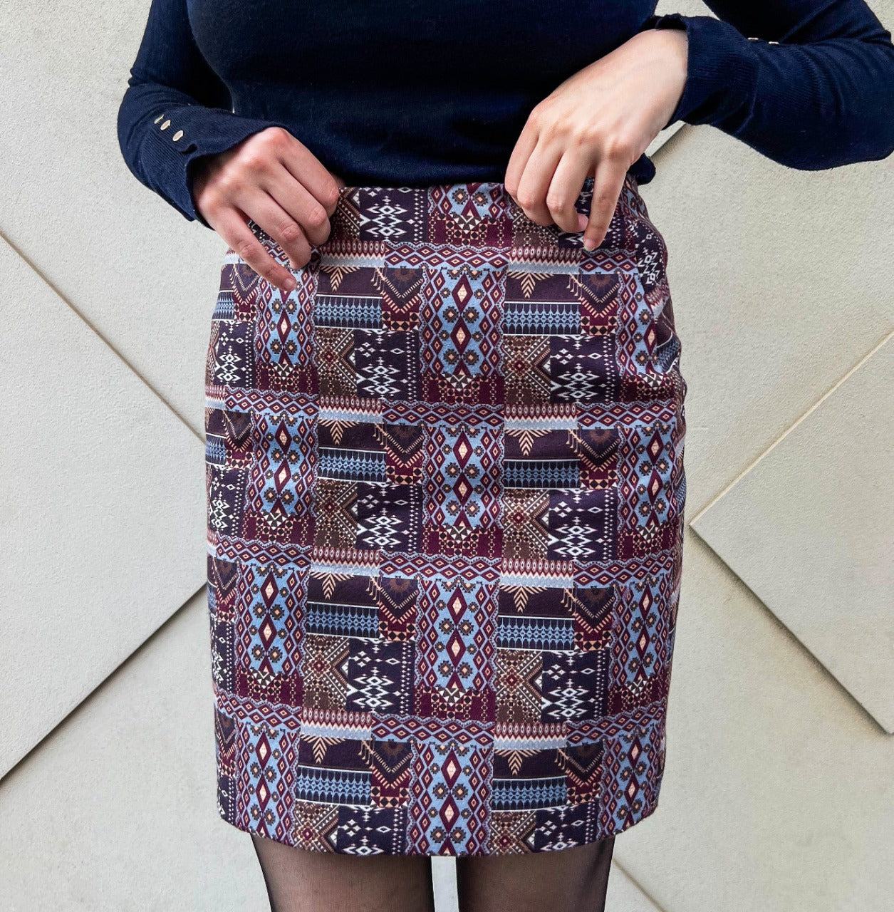 The Tribal Skirt In Burgundy