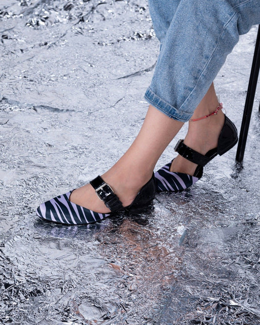 Zebra Loafers Lavanda X Preto